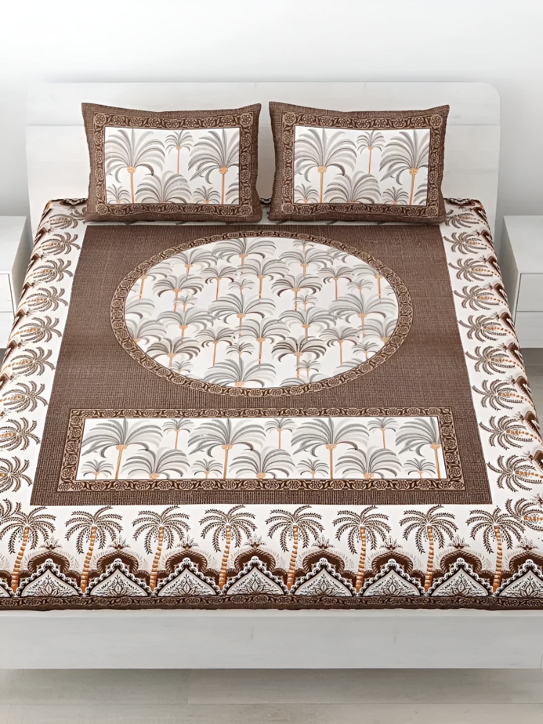 LIVING ROOTS Double Queen Size Jaipur Block Print Cotton Double Bedsheet & 2 Pillow Covers, Brown
LIVING ROOTS Double Queen Size Jaipur Block Print Cotton Double Bedsheet & 2 Pillow Covers, Brown