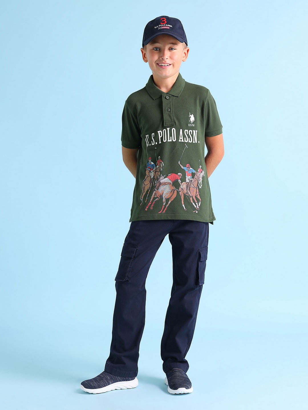 U.S. Polo Assn. Kids Boys Graphic Printed Polo Collar Short Sleeves Regular Fit T-shirt, Green
U.S. Polo Assn. Kids Boys Graphic Printed Polo Collar Short Sleeves Regular Fit T-shirt, Green