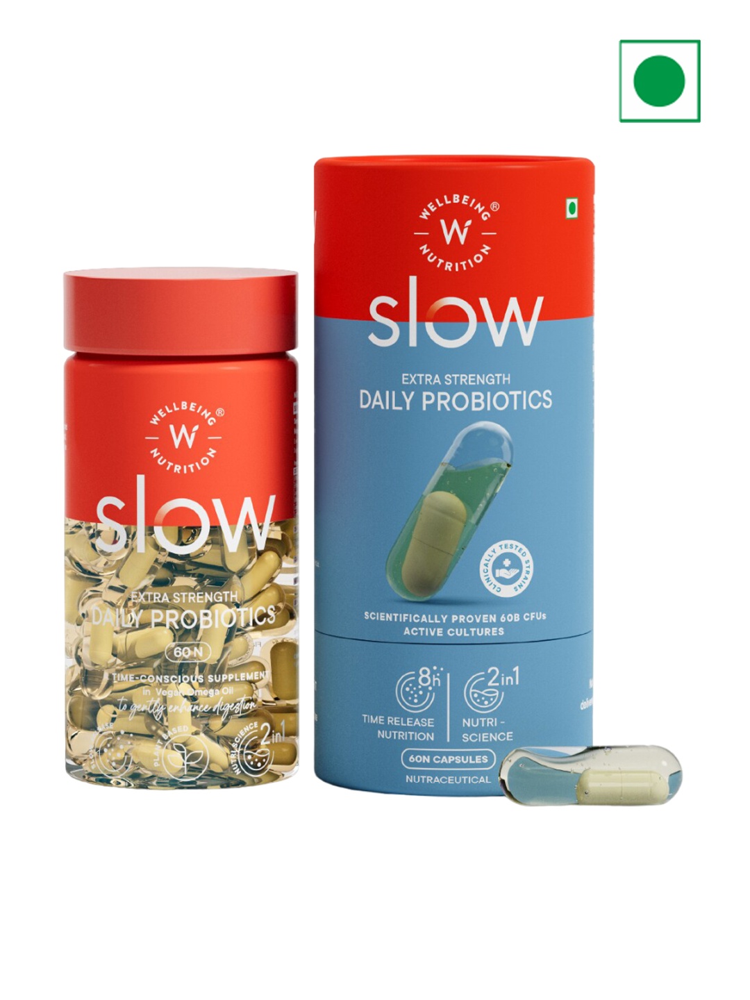 Wellbeing Nutrition Slow Advanced Daily Probiotics + Omega 3 For Bloating Immunity, & Clear Skin, Red
Wellbeing Nutrition Slow Advanced Daily Probiotics + Omega 3 For Bloating Immunity, & Clear Skin, Red