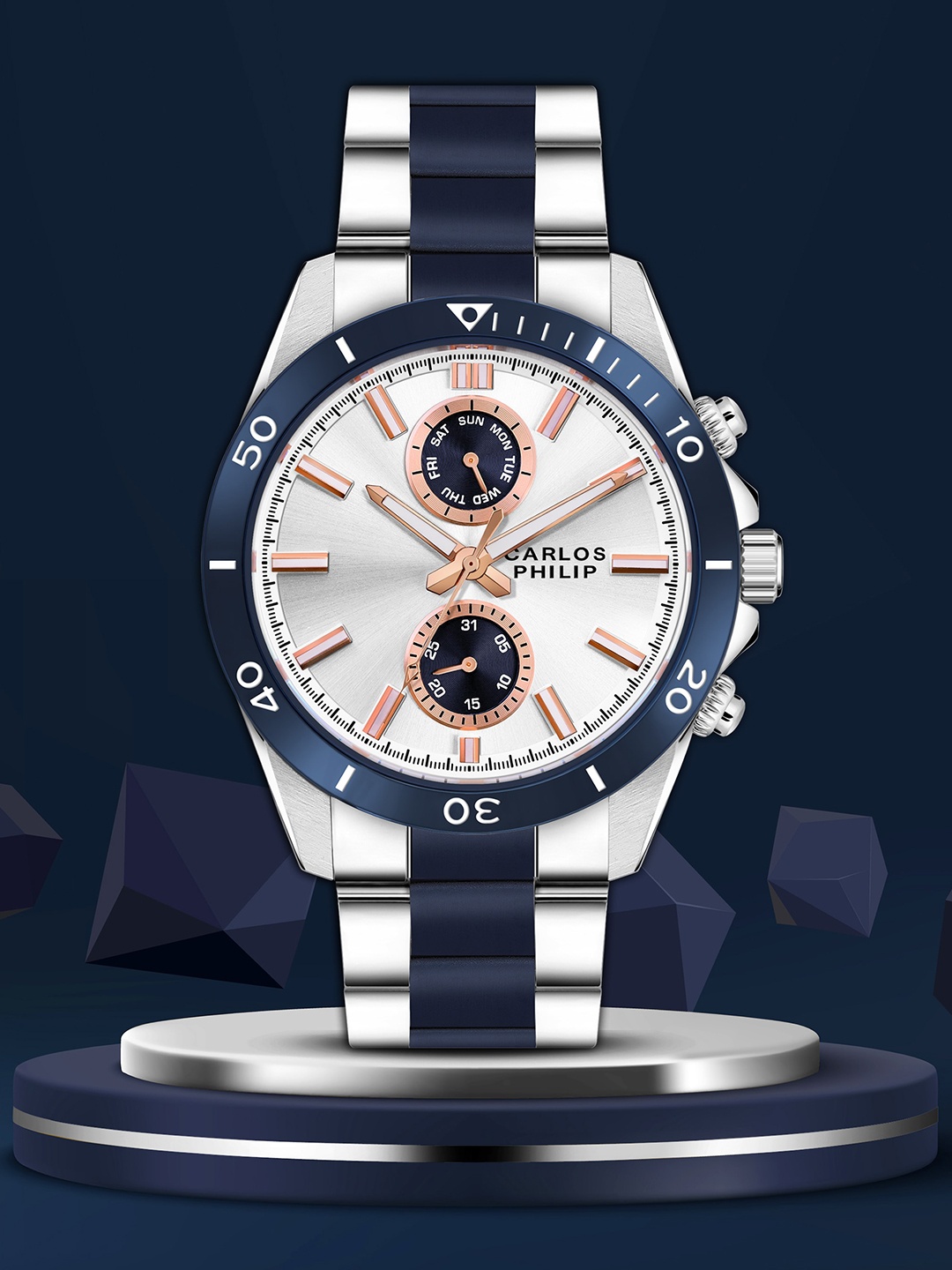 CARLOS PHILIP Men Stainless Steel Straps Analogue Watch Apex Series S03715-2, Silver
CARLOS PHILIP Men Stainless Steel Straps Analogue Watch Apex Series S03715-2, Silver