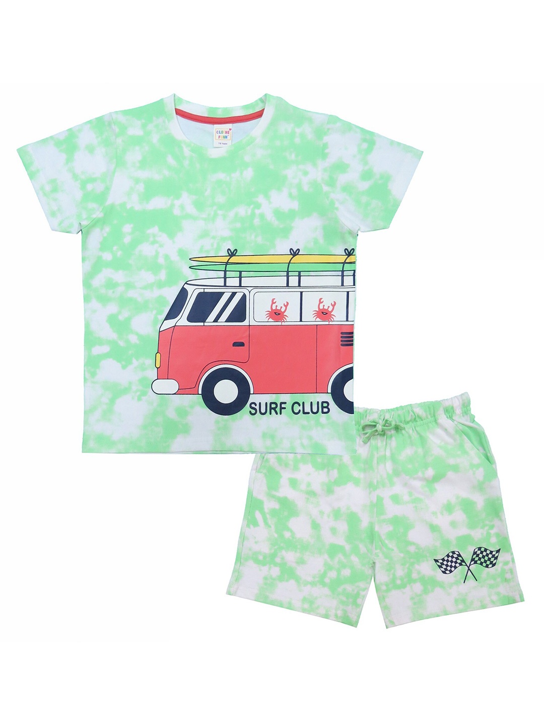 Clothe Funn Boys Printed Pure Cotton Round Neck Short Sleeves T-shirt With Short, Green
Clothe Funn Boys Printed Pure Cotton Round Neck Short Sleeves T-shirt With Short, Green
