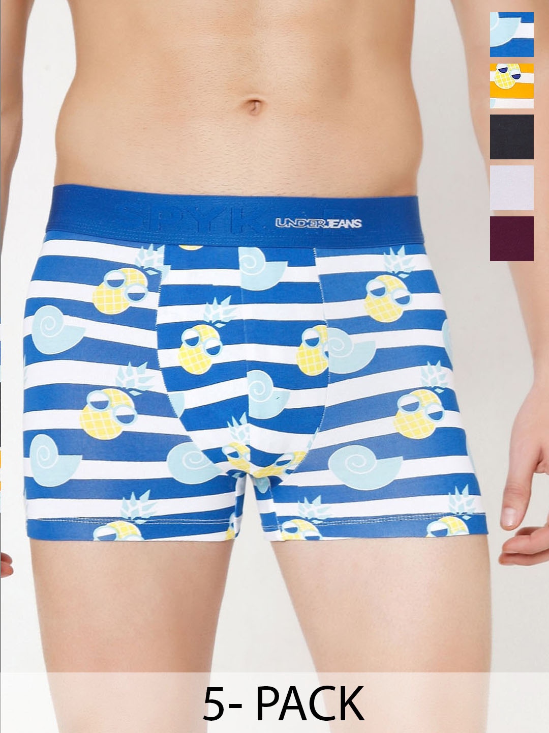 UnderJeans by Spykar Pack Of 5 Mid-Rise Trunk 24831768-1-23268394, Yellow
UnderJeans by Spykar Pack Of 5 Mid-Rise Trunk 24831768-1-23268394, Yellow