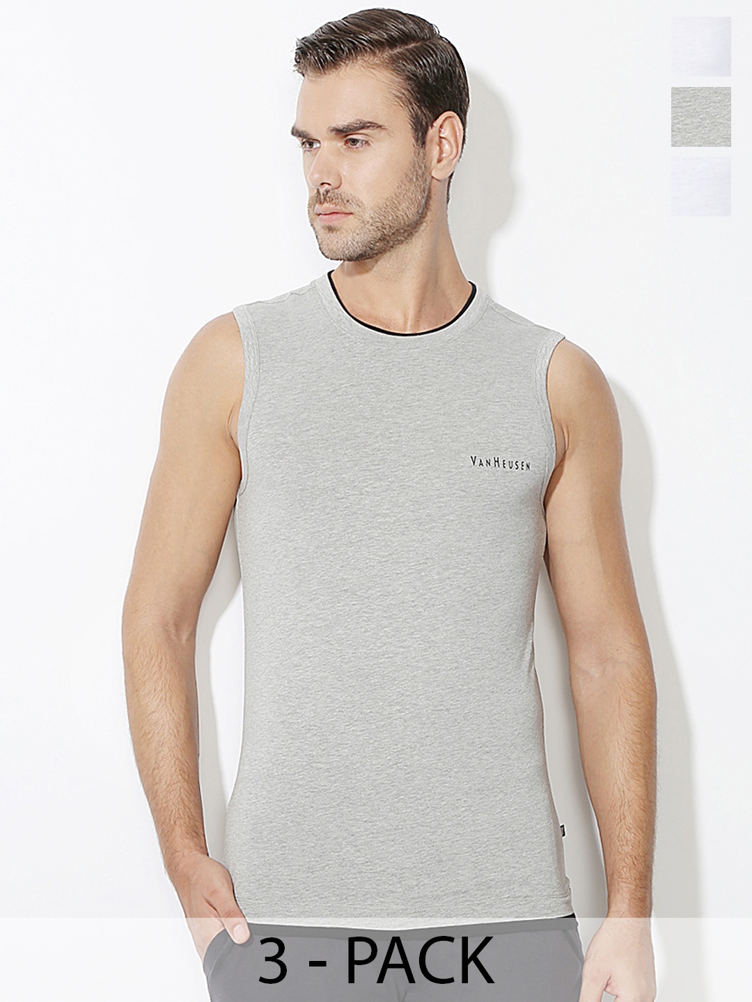Van Heusen Pack Of 3 Cotton Round Neck Innerwear Vests 2113554-1-10548230, Grey melange
Van Heusen Pack Of 3 Cotton Round Neck Innerwear Vests 2113554-1-10548230, Grey melange
