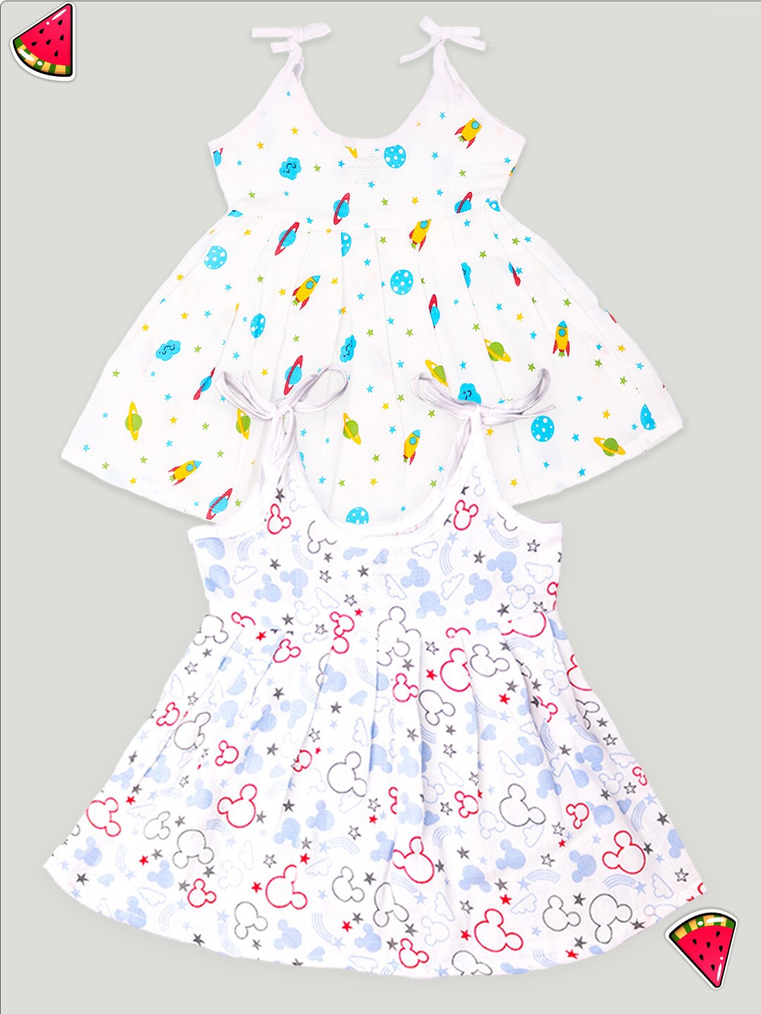 Kidbea Infant Girls Pack Of 2 Conversational Printed Round Neck Cotton Fit & Flare Dress, White
Kidbea Infant Girls Pack Of 2 Conversational Printed Round Neck Cotton Fit & Flare Dress, White