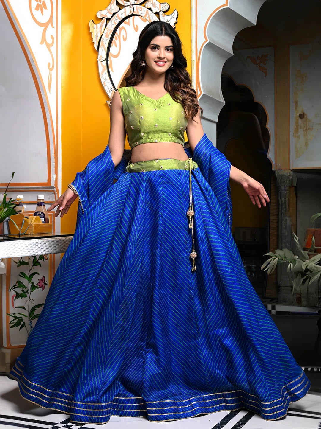 Jaipur Folk Embroidered Ready To Wear Lehenga & Unstitched Blouse With Dupatta, Blue
Jaipur Folk Embroidered Ready To Wear Lehenga & Unstitched Blouse With Dupatta, Blue