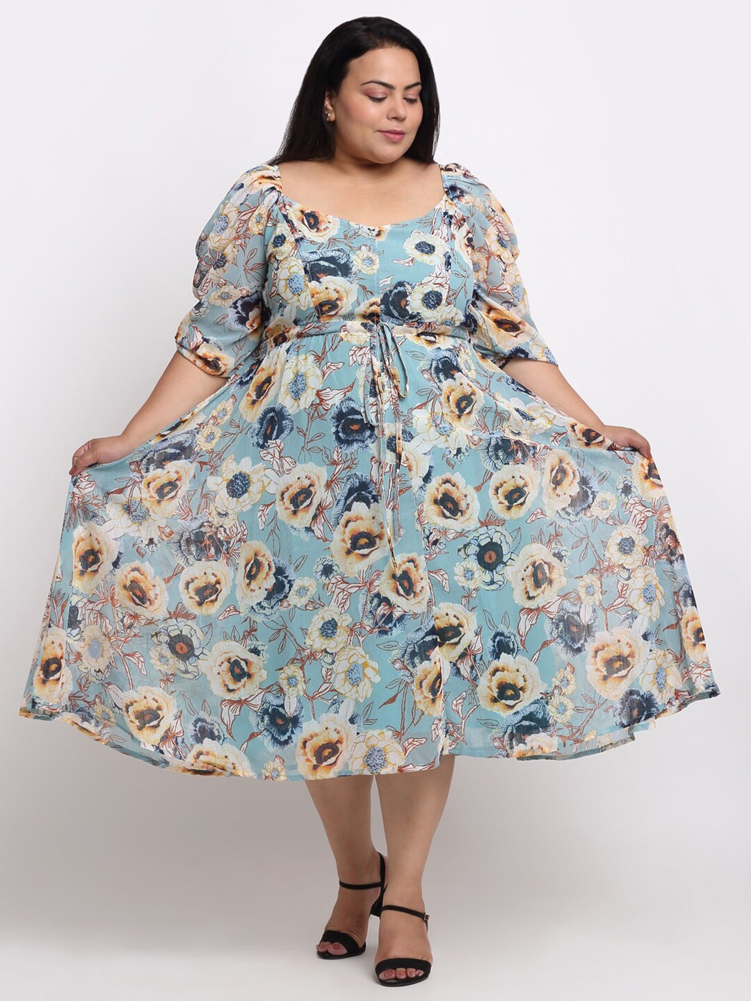 sindrellastorie Ethnic Motifs Printed Puff Sleeve Georgette Fit & Flare Midi Dress, Blue
sindrellastorie Ethnic Motifs Printed Puff Sleeve Georgette Fit & Flare Midi Dress, Blue