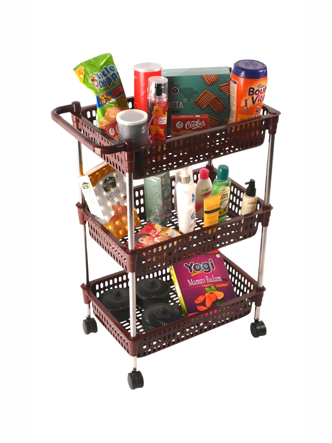Kuber Industries Brown Multipurpose 3-Shelf Storage Revolving Kitchen Trolley With Wheels
Kuber Industries Brown Multipurpose 3-Shelf Storage Revolving Kitchen Trolley With Wheels