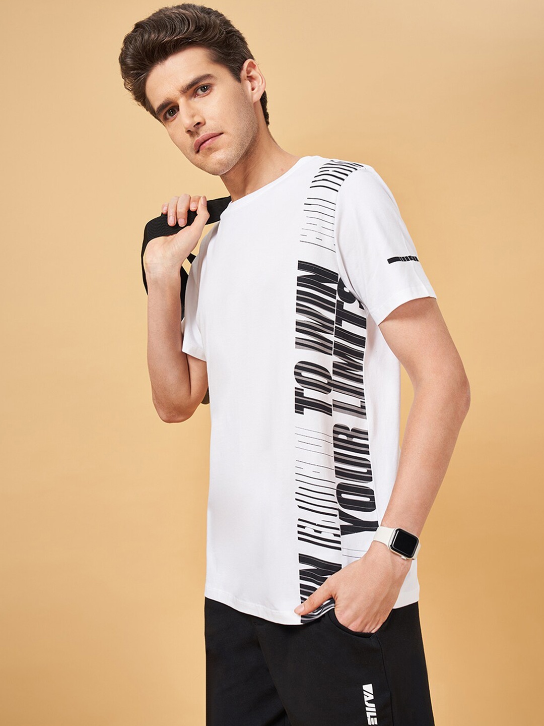 Ajile by Pantaloons Typography Printed Round Neck Short Sleeves Slim Fit T-shirt, White
Ajile by Pantaloons Typography Printed Round Neck Short Sleeves Slim Fit T-shirt, White