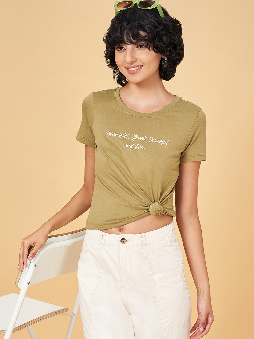 Honey by Pantaloons Typography Printed Round Neck Short Sleeves Cotton T-shirt, Green
Honey by Pantaloons Typography Printed Round Neck Short Sleeves Cotton T-shirt, Green