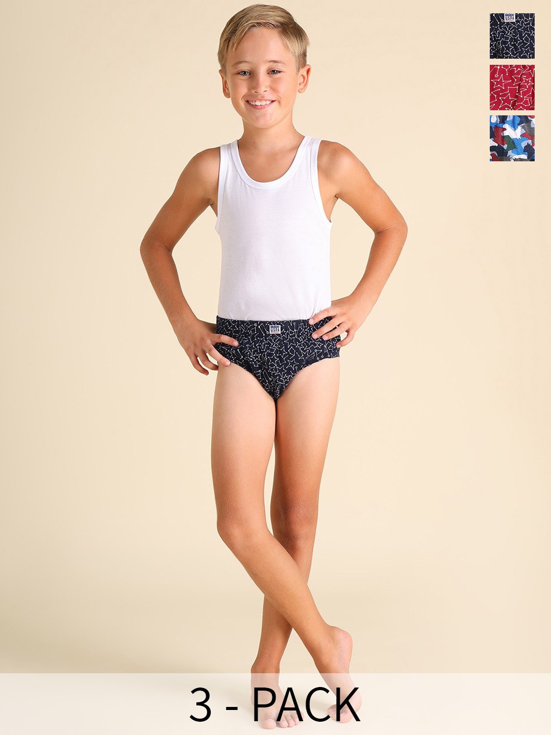 U.S. Polo Assn. Kids Boys Pack Of 3 Abstract Anti Bacterial Basic Briefs EKB02-BRN-P3, Blue
U.S. Polo Assn. Kids Boys Pack Of 3 Abstract Anti Bacterial Basic Briefs EKB02-BRN-P3, Blue