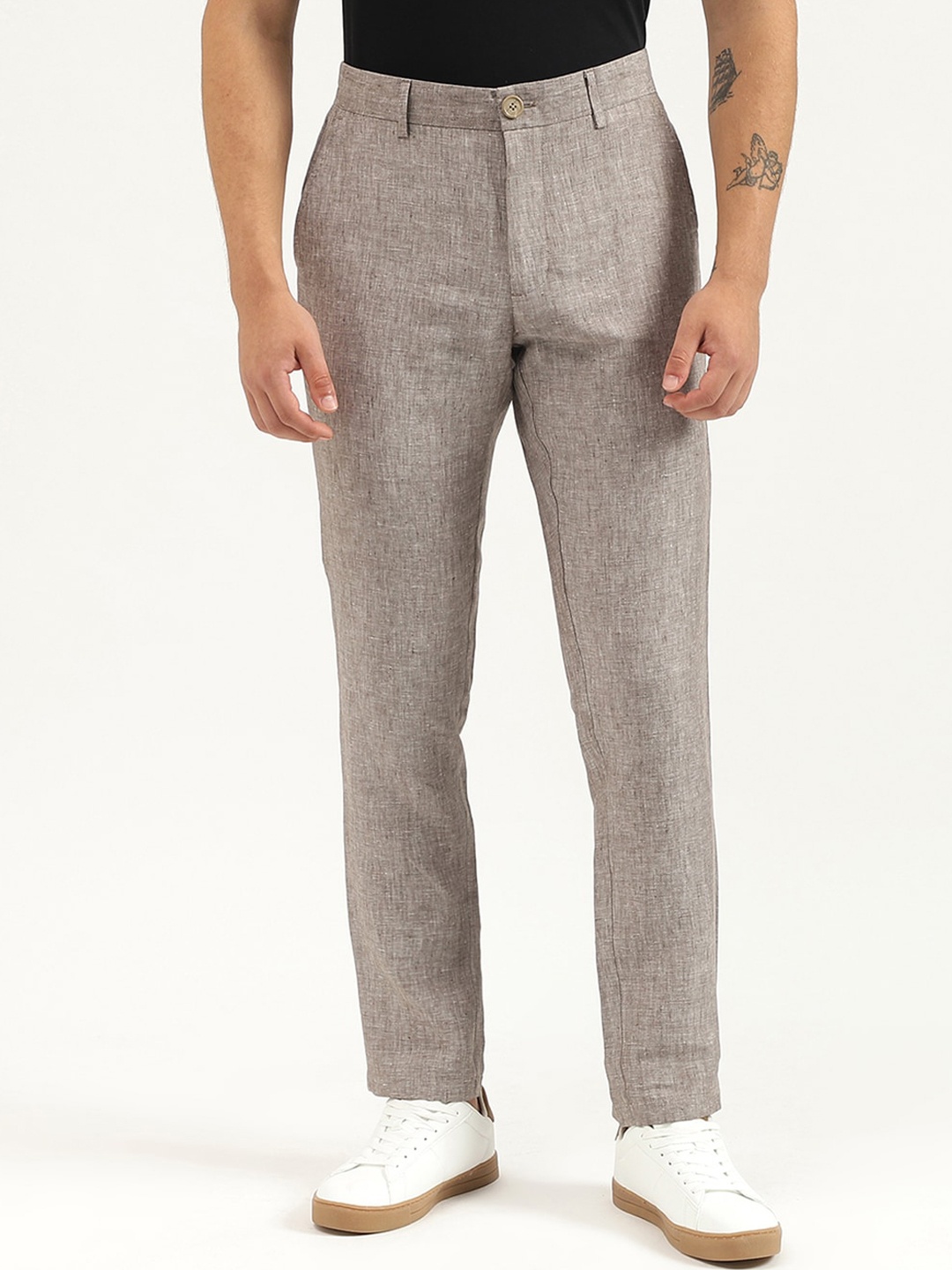 United Colors of Benetton Men Self Design Relaxed Fit Linen Mid-Rise Trousers, Grey
United Colors of Benetton Men Self Design Relaxed Fit Linen Mid-Rise Trousers, Grey