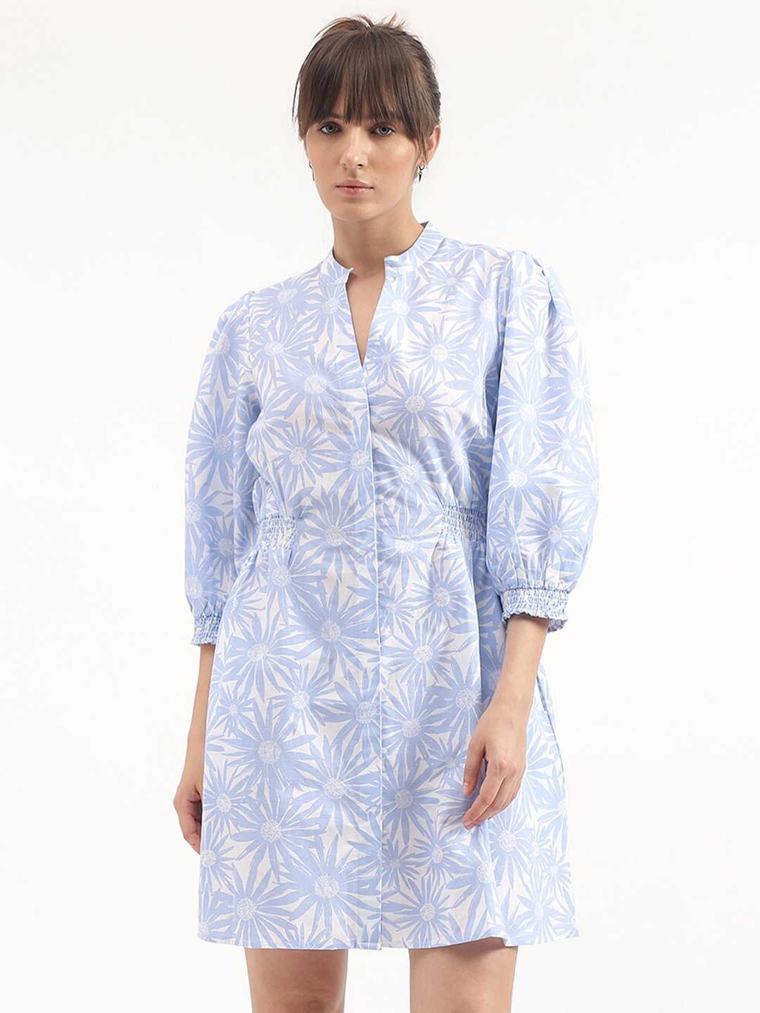United Colors of Benetton Floral Printed Puff Sleeve Smocked Cotton A-Line Dress, Blue
United Colors of Benetton Floral Printed Puff Sleeve Smocked Cotton A-Line Dress, Blue