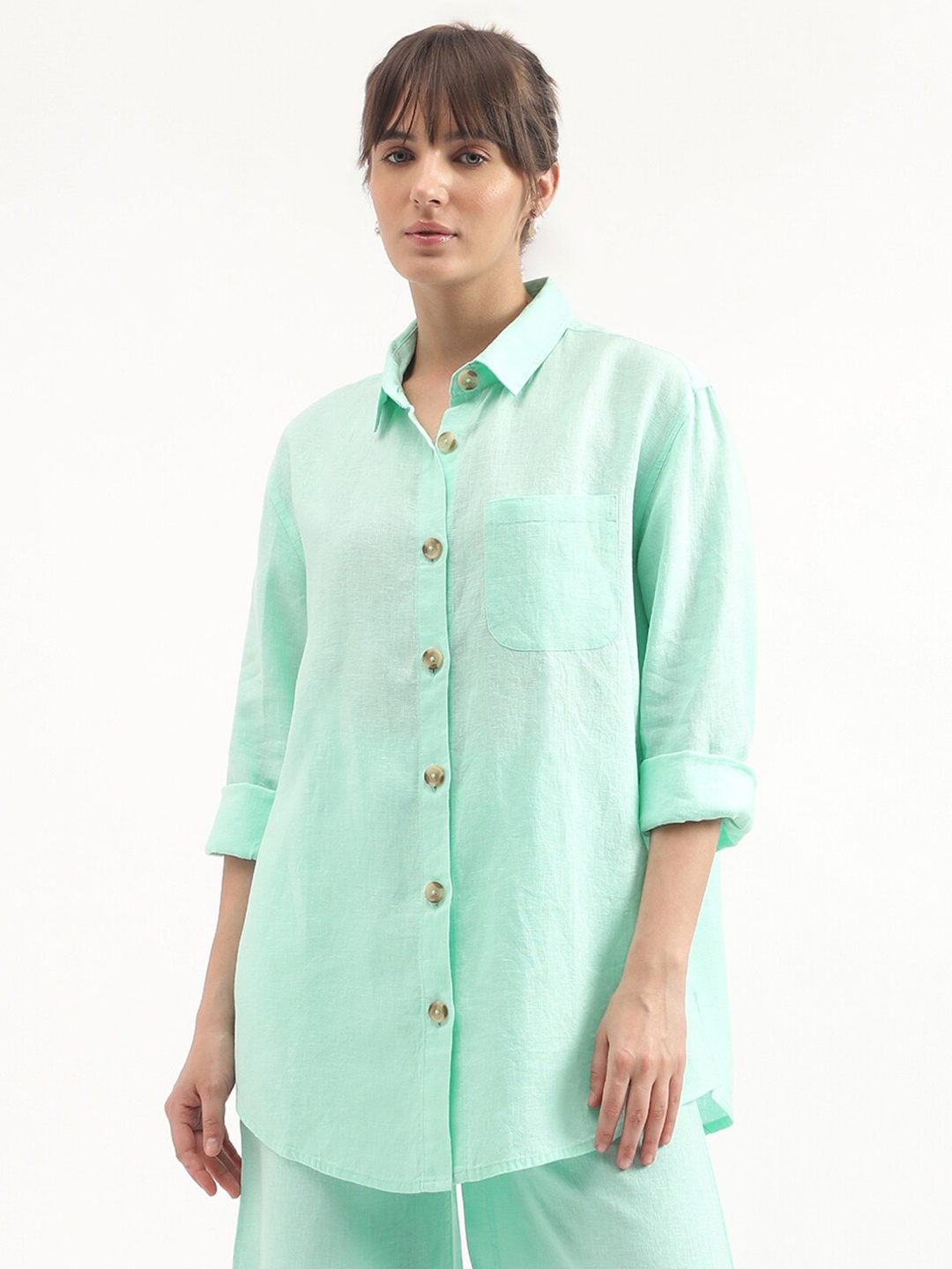 United Colors of Benetton Spread Collar Long Sleeves Linen Casual Shirt, Green
United Colors of Benetton Spread Collar Long Sleeves Linen Casual Shirt, Green