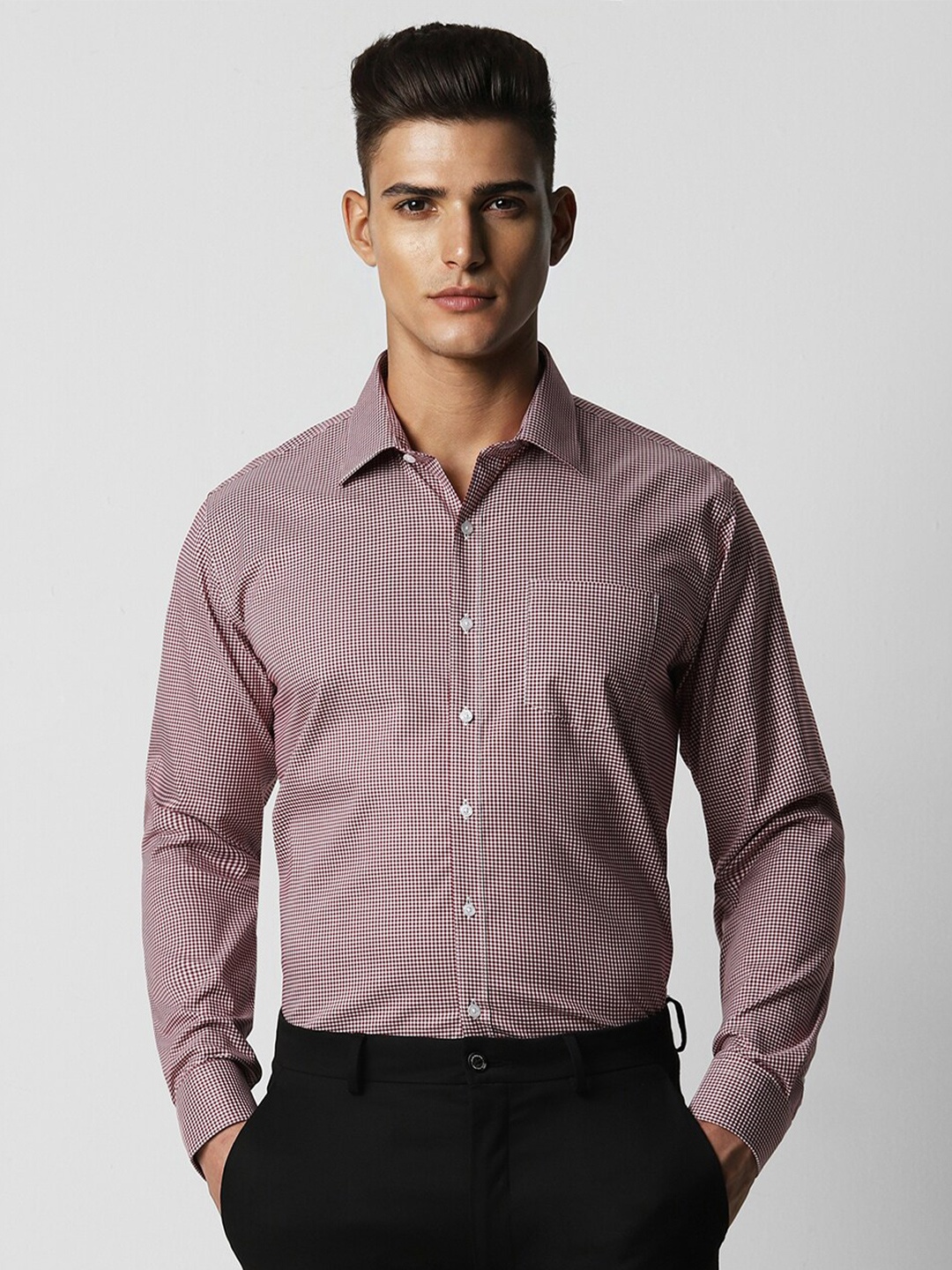 Van Heusen Spread Collar Long Sleeves Slim Fit Cotton Checked Formal Shirt, Maroon
Van Heusen Spread Collar Long Sleeves Slim Fit Cotton Checked Formal Shirt, Maroon