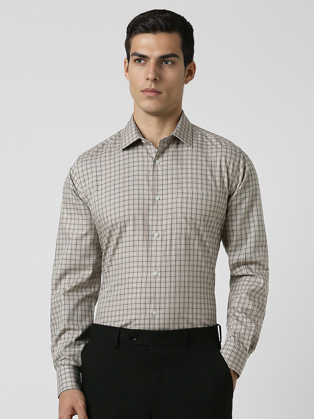 Van Heusen Spread Collar Long Sleeves Checked Regular Fit Cotton Formal Shirt, Beige
Van Heusen Spread Collar Long Sleeves Checked Regular Fit Cotton Formal Shirt, Beige