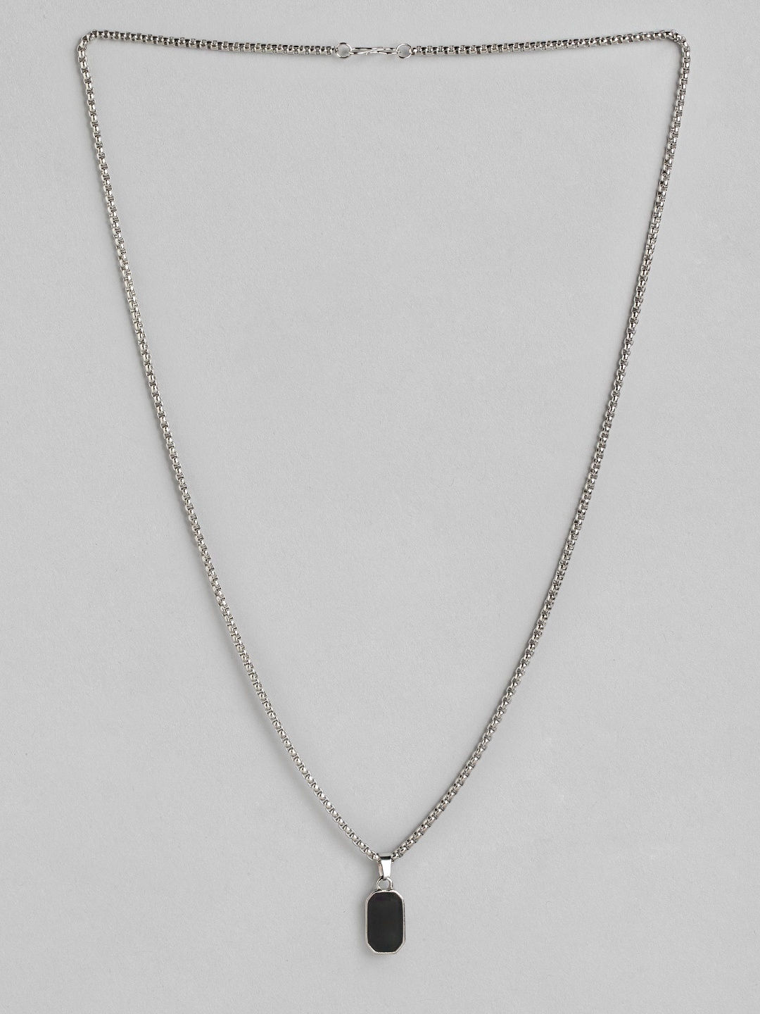 

PARIS HAMILTON Silver-Plated Geometric Cubic Zirconia Pendant with Chain, Black