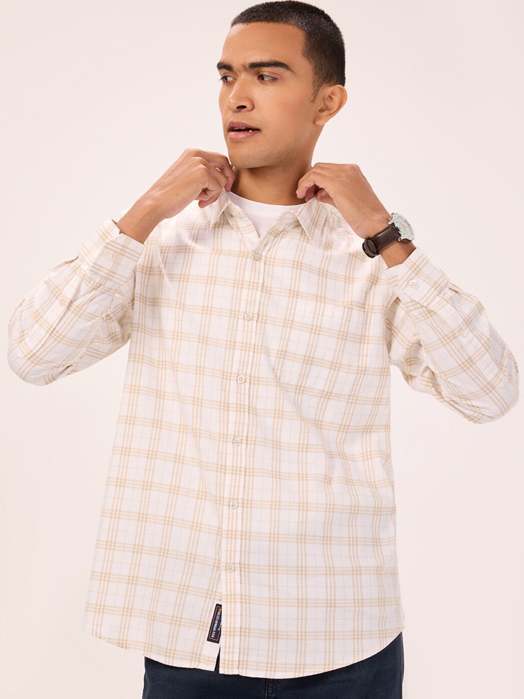 Bombay High Comfort Tartan Checked Spread Collar Long Sleeves Cotton Casual Shirt, Peach
Bombay High Comfort Tartan Checked Spread Collar Long Sleeves Cotton Casual Shirt, Peach