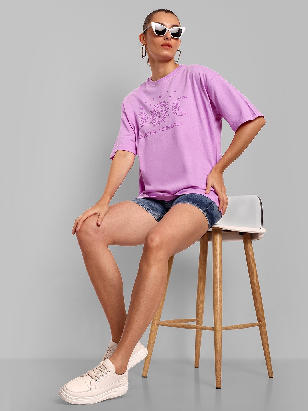 HEYLAY Typography Printed Drop-Shoulder Sleeves Pure Cotton Oversized T-shirt, Purple
HEYLAY Typography Printed Drop-Shoulder Sleeves Pure Cotton Oversized T-shirt, Purple