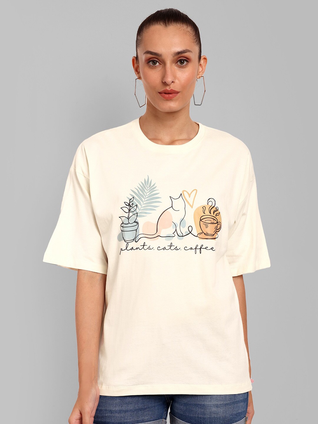 HEYLAY Typography Printed Drop-Shoulder Sleeves Pure Cotton Oversized T-shirt, Off white
HEYLAY Typography Printed Drop-Shoulder Sleeves Pure Cotton Oversized T-shirt, Off white