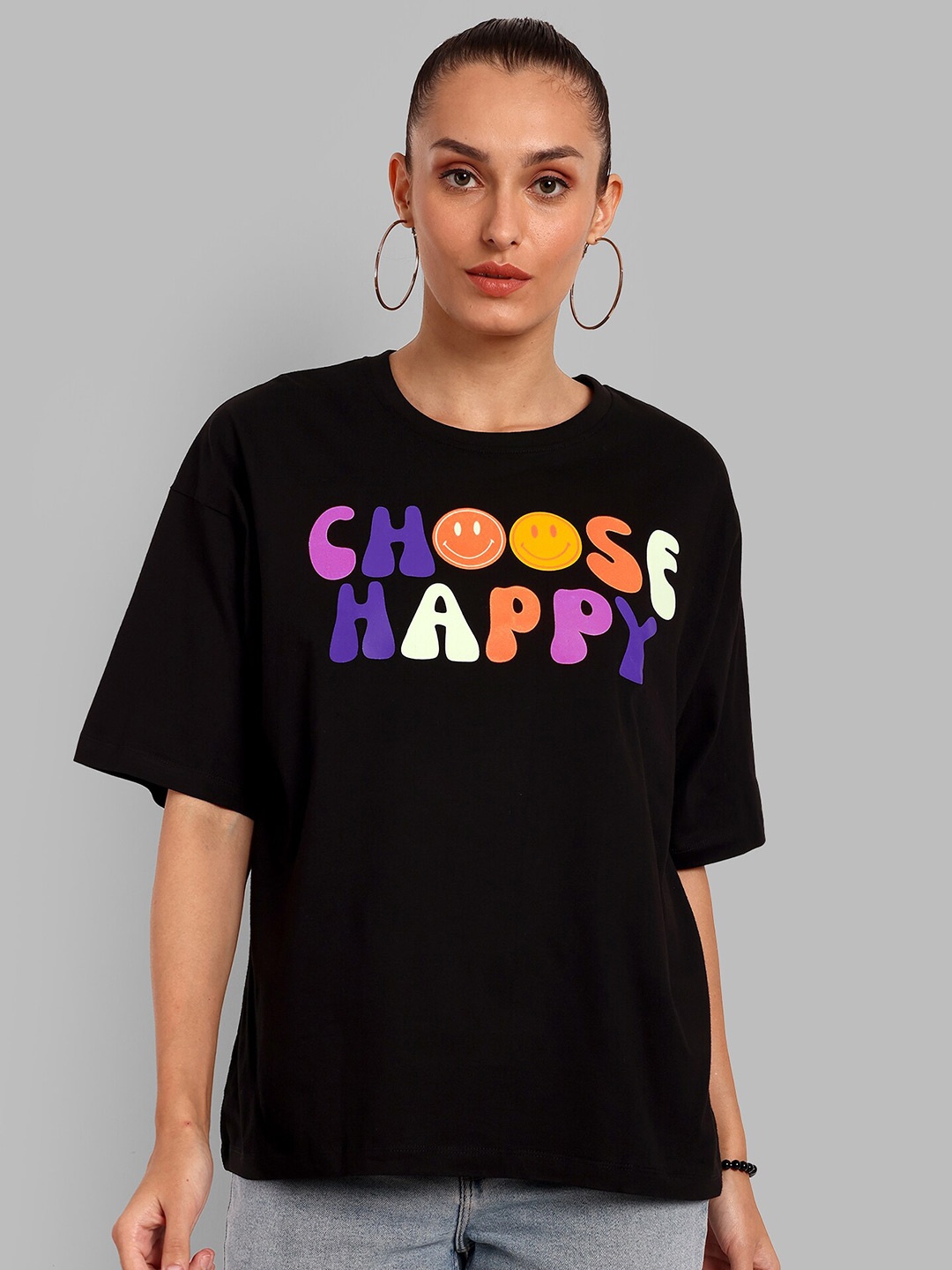 HEYLAY Typography Printed Drop-Shoulder Sleeves Pure Cotton Oversized T-shirt, Black
HEYLAY Typography Printed Drop-Shoulder Sleeves Pure Cotton Oversized T-shirt, Black