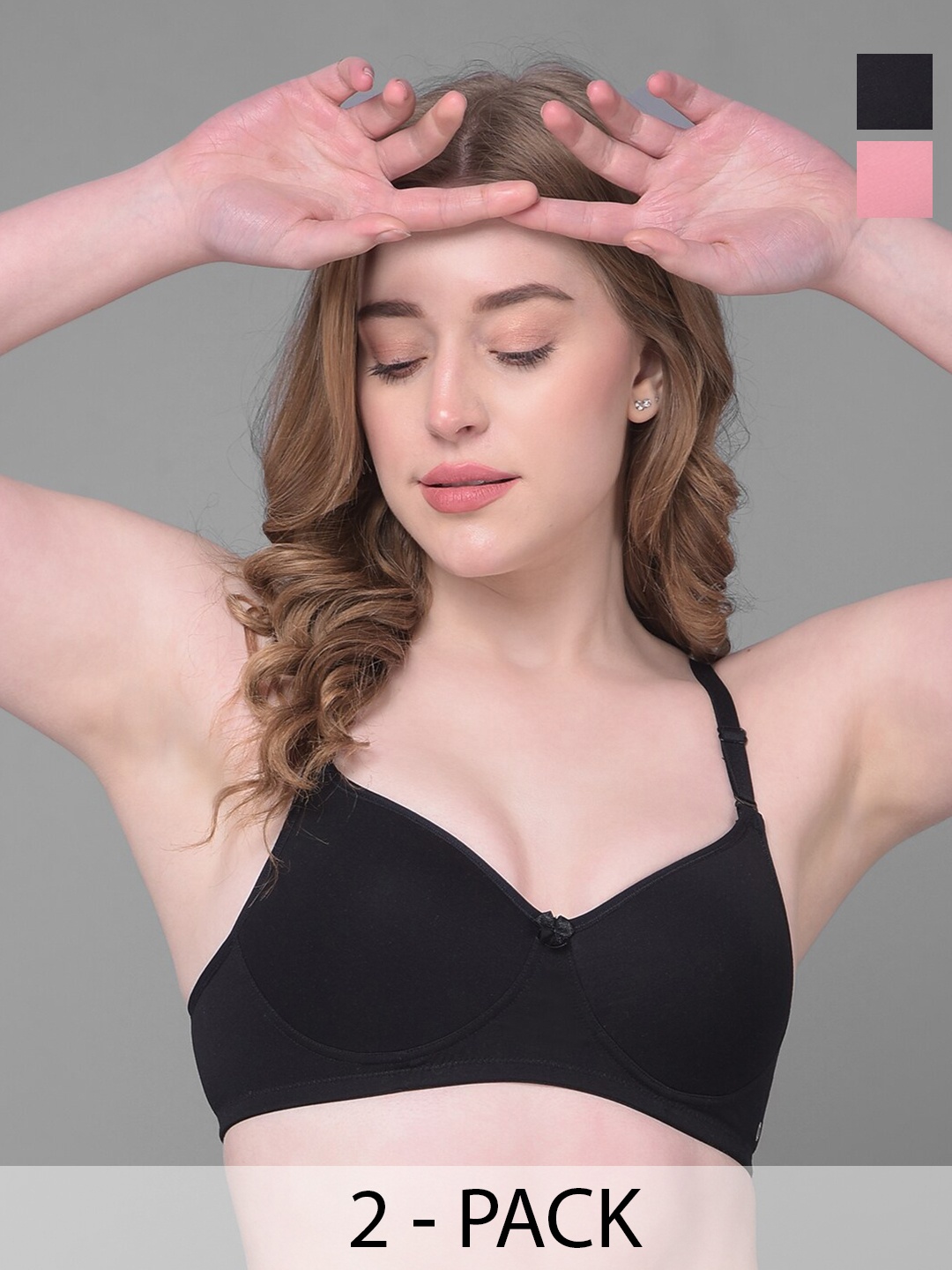 Dollar Missy Pack Of 2 Full Coverage Heavily Padded T-shirt Bra With All Day Comfort, Black
Dollar Missy Pack Of 2 Full Coverage Heavily Padded T-shirt Bra With All Day Comfort, Black