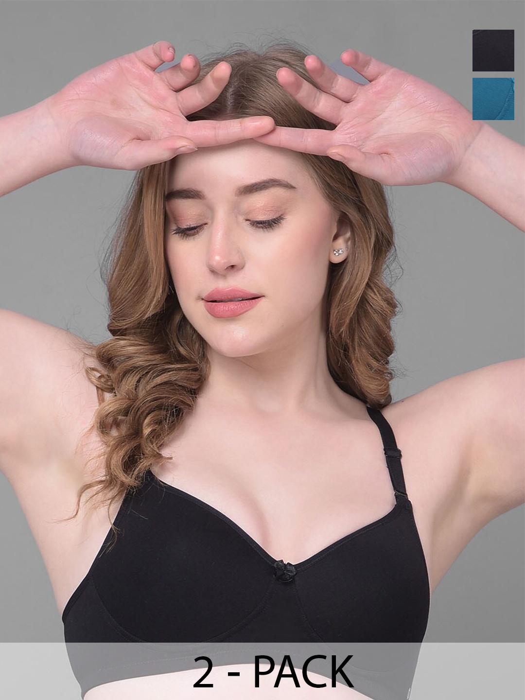 Dollar Missy Pack Of 2 Full Coverage Heavily Padded T-shirt Bras With All Day Comfort, Black
Dollar Missy Pack Of 2 Full Coverage Heavily Padded T-shirt Bras With All Day Comfort, Black