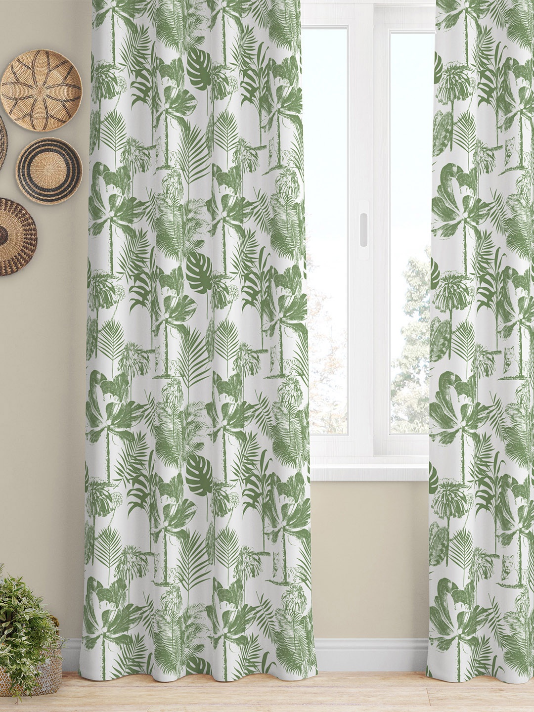 Tranquebar Home Green & White 2 Pieces Printed Room Darkening Cotton Window Curtains
Tranquebar Home Green & White 2 Pieces Printed Room Darkening Cotton Window Curtains