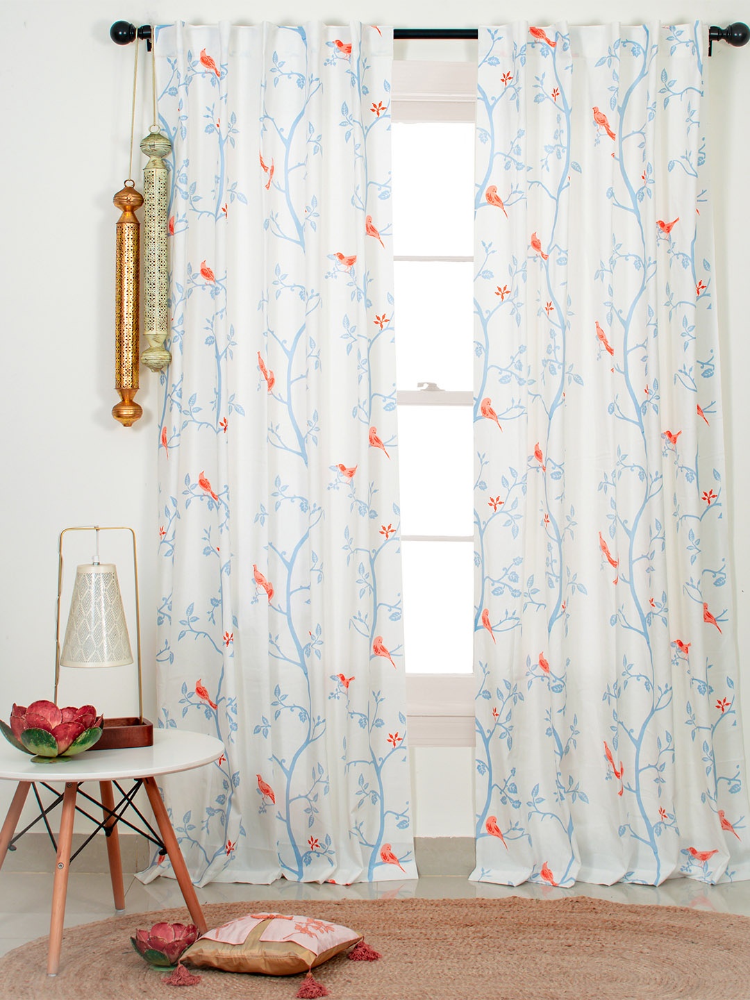 Tranquebar Home Orange & White 2 Pieces Floral Printed Room Darkening Cotton Door Curtains
Tranquebar Home Orange & White 2 Pieces Floral Printed Room Darkening Cotton Door Curtains
