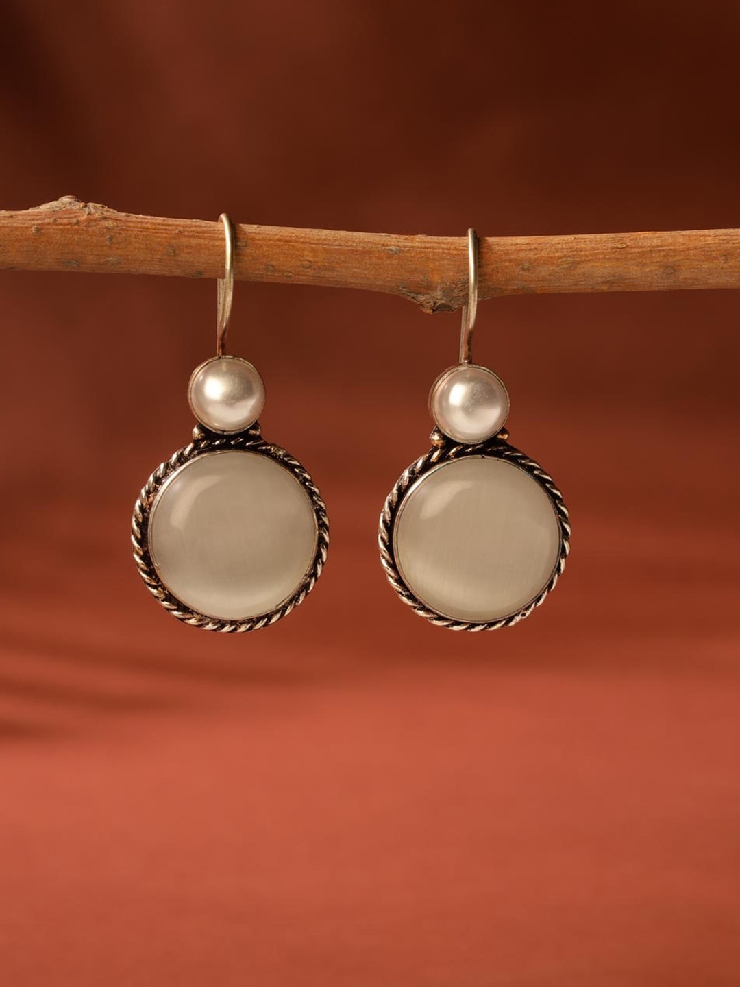 Fabindia Contemporary Drop Earrings, Silver