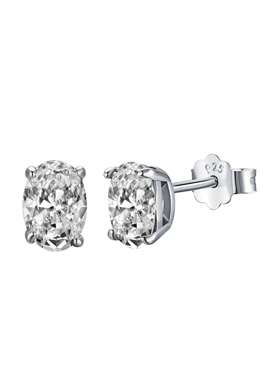 BRIA JEWELS Rhodium-Plated Cubic Zirconia-Studded 925 Sterling Silver Oval Studs Earrings
BRIA JEWELS Rhodium-Plated Cubic Zirconia-Studded 925 Sterling Silver Oval Studs Earrings