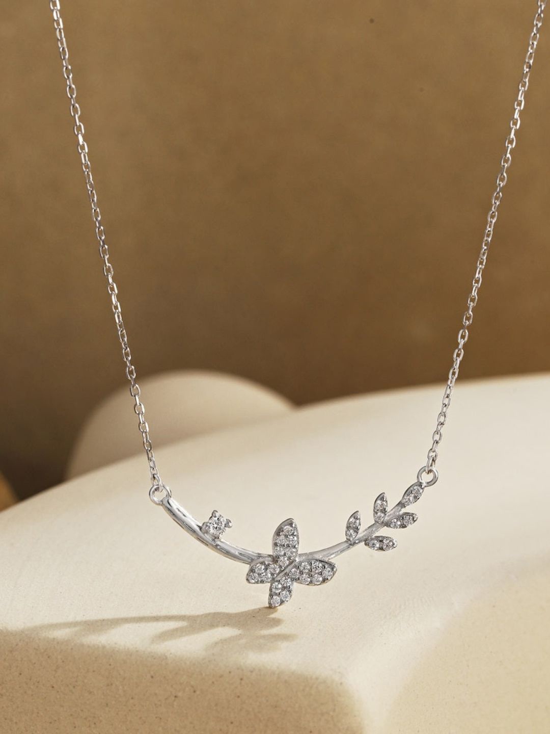 BRIA JEWELS Silver Rhodium-Plated Necklace