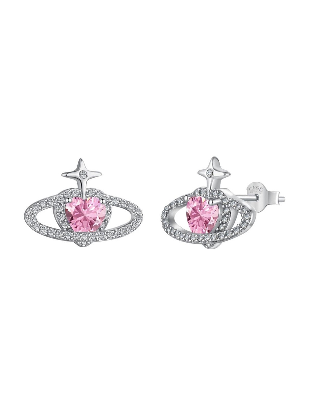 BRIA JEWELS Sterling Silver Rhodium-Plated Cubic Zirconia Heart Shaped Studs Earrings
BRIA JEWELS Sterling Silver Rhodium-Plated Cubic Zirconia Heart Shaped Studs Earrings