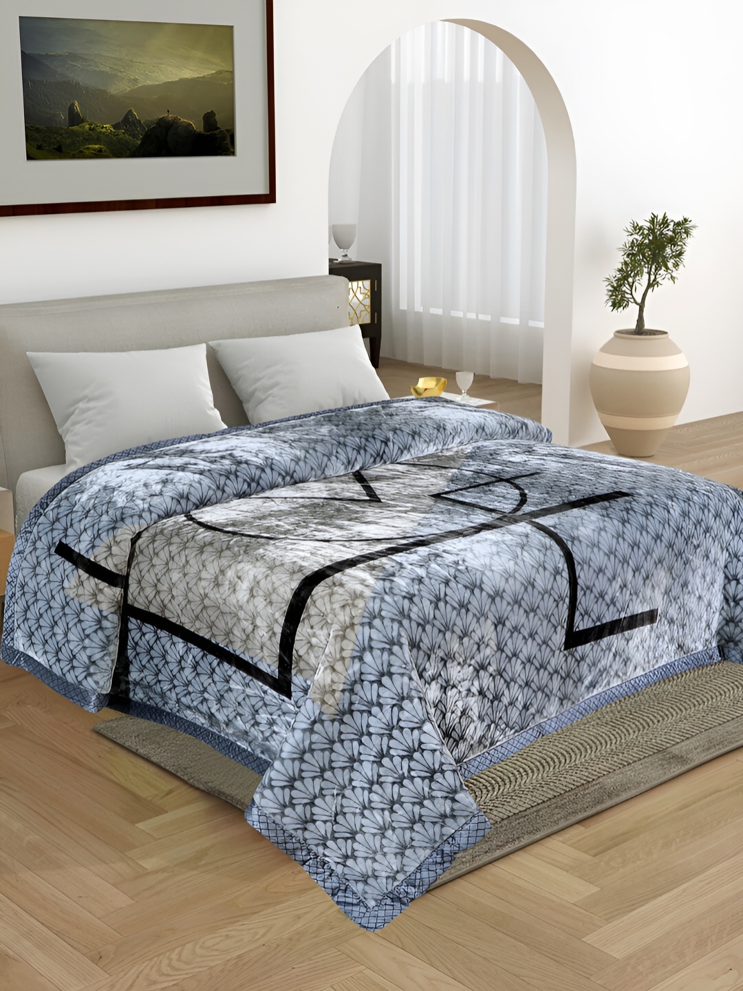 Bezzilish Home Grey & Black Floral Microfiber Heavy Winter 600 GSM Double Bed Blanket
Bezzilish Home Grey & Black Floral Microfiber Heavy Winter 600 GSM Double Bed Blanket