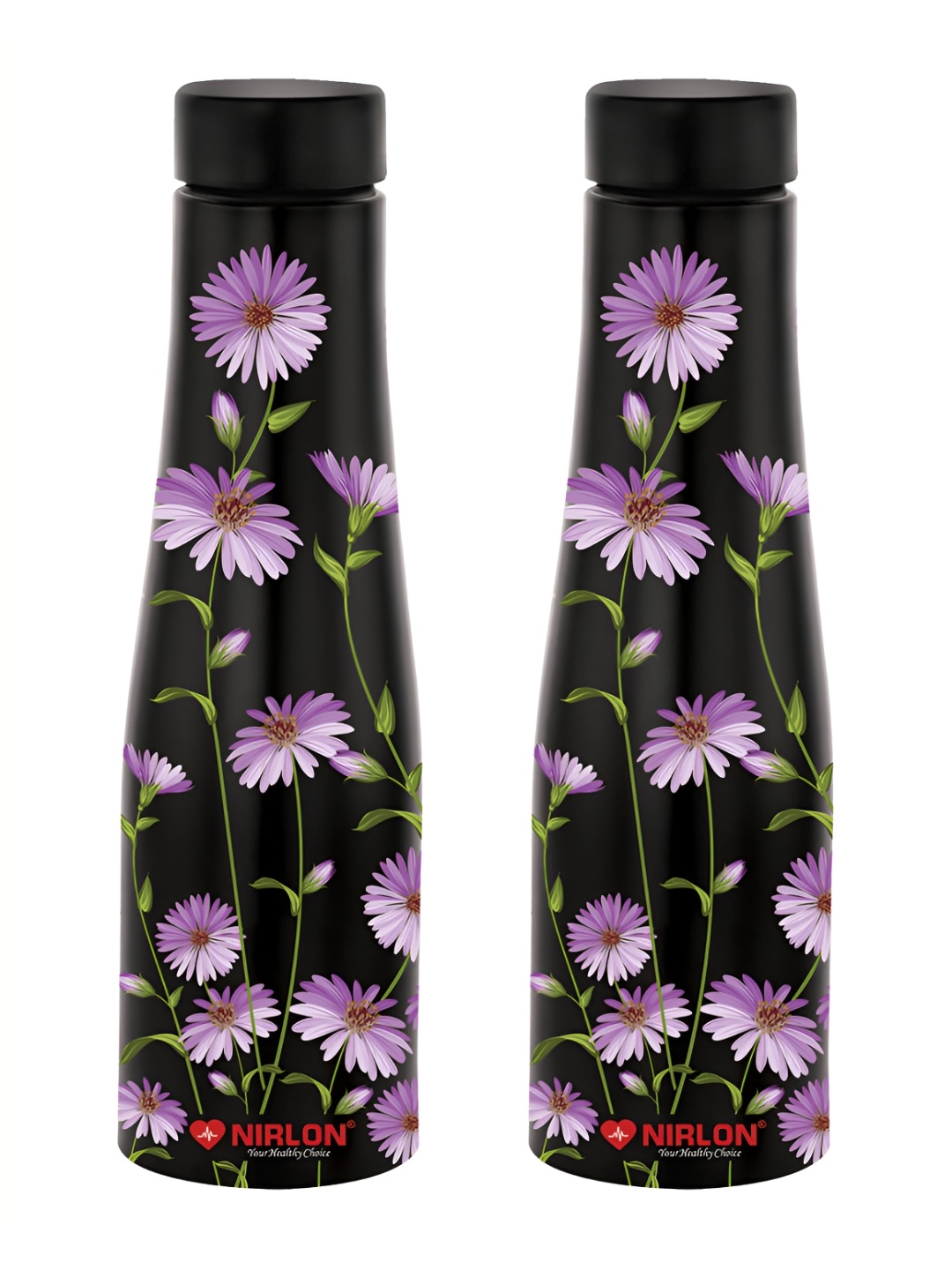NIRLON Black 2 Pcs Floral Printed Stainless Steel Single Wall Vacuum Water Bottles 1L Each
NIRLON Black 2 Pcs Floral Printed Stainless Steel Single Wall Vacuum Water Bottles 1L Each