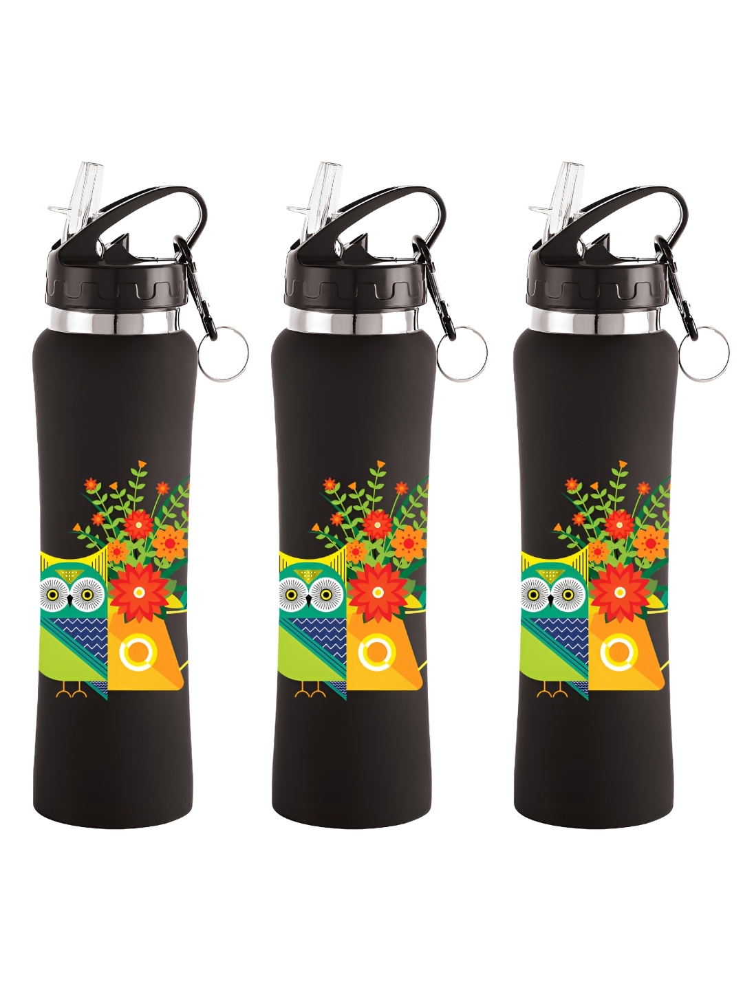 NIRLON Black 3 Pieces Printed Stainless Steel Single Wall Vacuum Sippers 750 ml Each
NIRLON Black 3 Pieces Printed Stainless Steel Single Wall Vacuum Sippers 750 ml Each