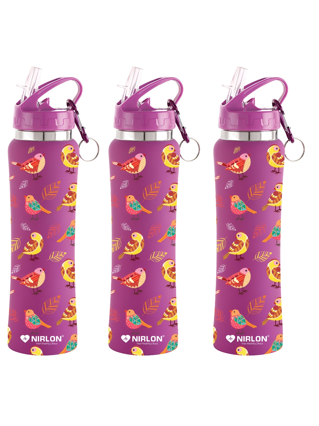 NIRLON Purple 3 Pieces Printed Stainless Steel Single Wall Vacuum Sippers 750 ml Each
NIRLON Purple 3 Pieces Printed Stainless Steel Single Wall Vacuum Sippers 750 ml Each