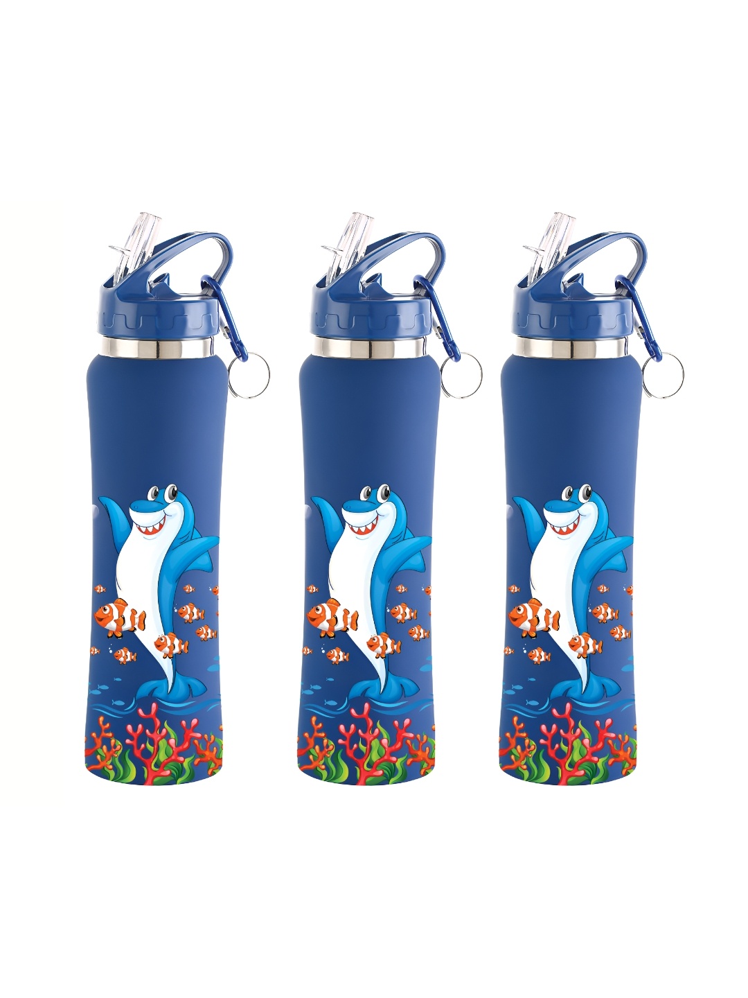 NIRLON Blue 3 Pieces Printed Stainless Steel Single Wall Vacuum Water Bottles 750 ml Each
NIRLON Blue 3 Pieces Printed Stainless Steel Single Wall Vacuum Water Bottles 750 ml Each