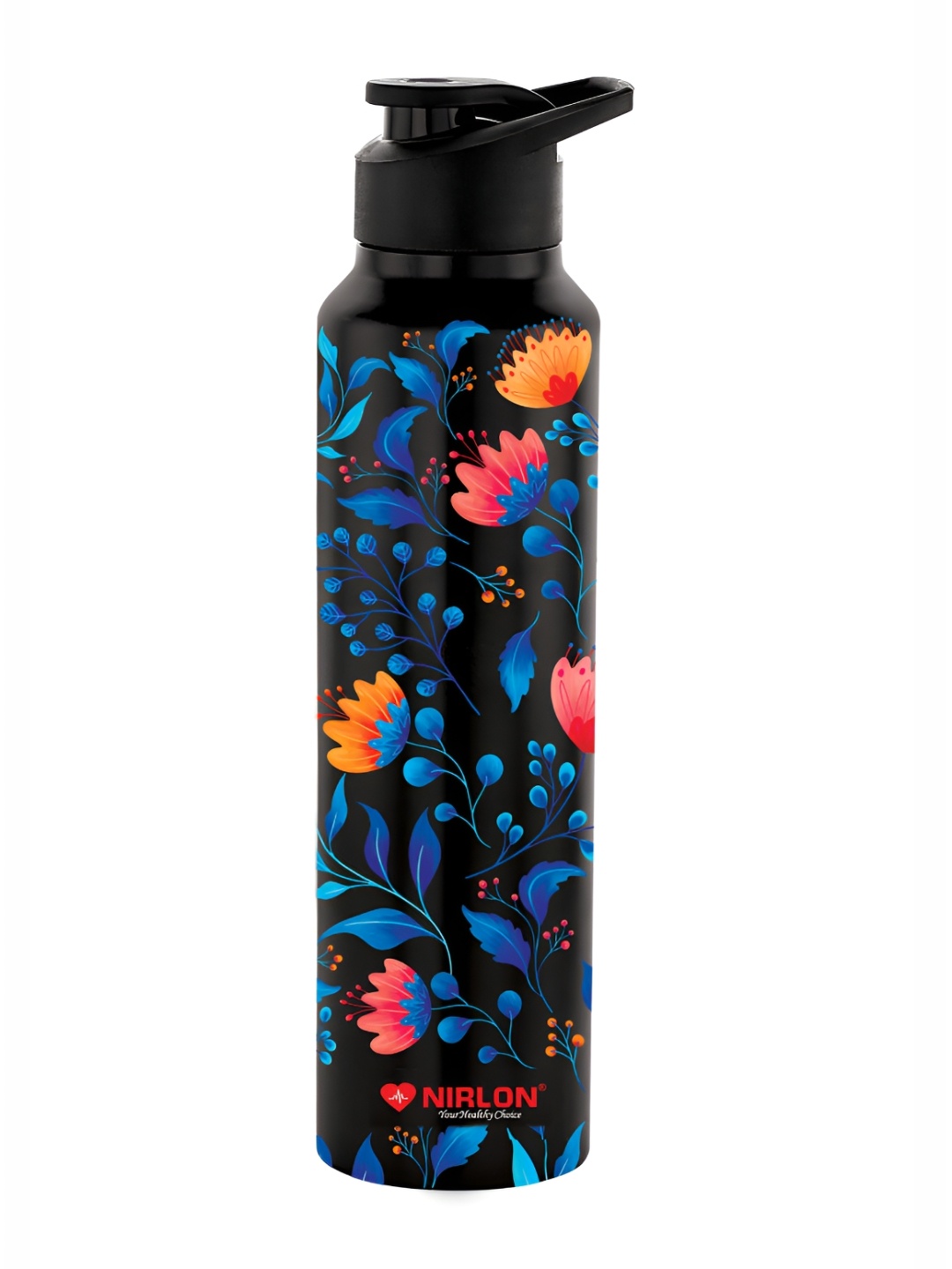 NIRLON Black Floral Printed Stainless Steel Single Wall Vacuum Water Bottle 1 L Each
NIRLON Black Floral Printed Stainless Steel Single Wall Vacuum Water Bottle 1 L Each