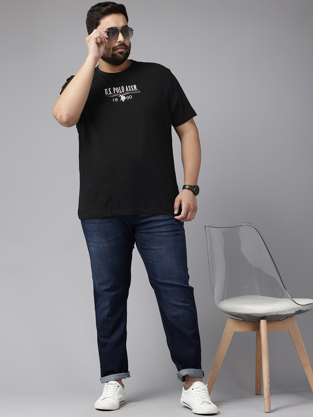 U.S. Polo Assn. Plus Size Pure Cotton T-shirt, Black 
U.S. Polo Assn. Plus Size Pure Cotton T-shirt, Black
