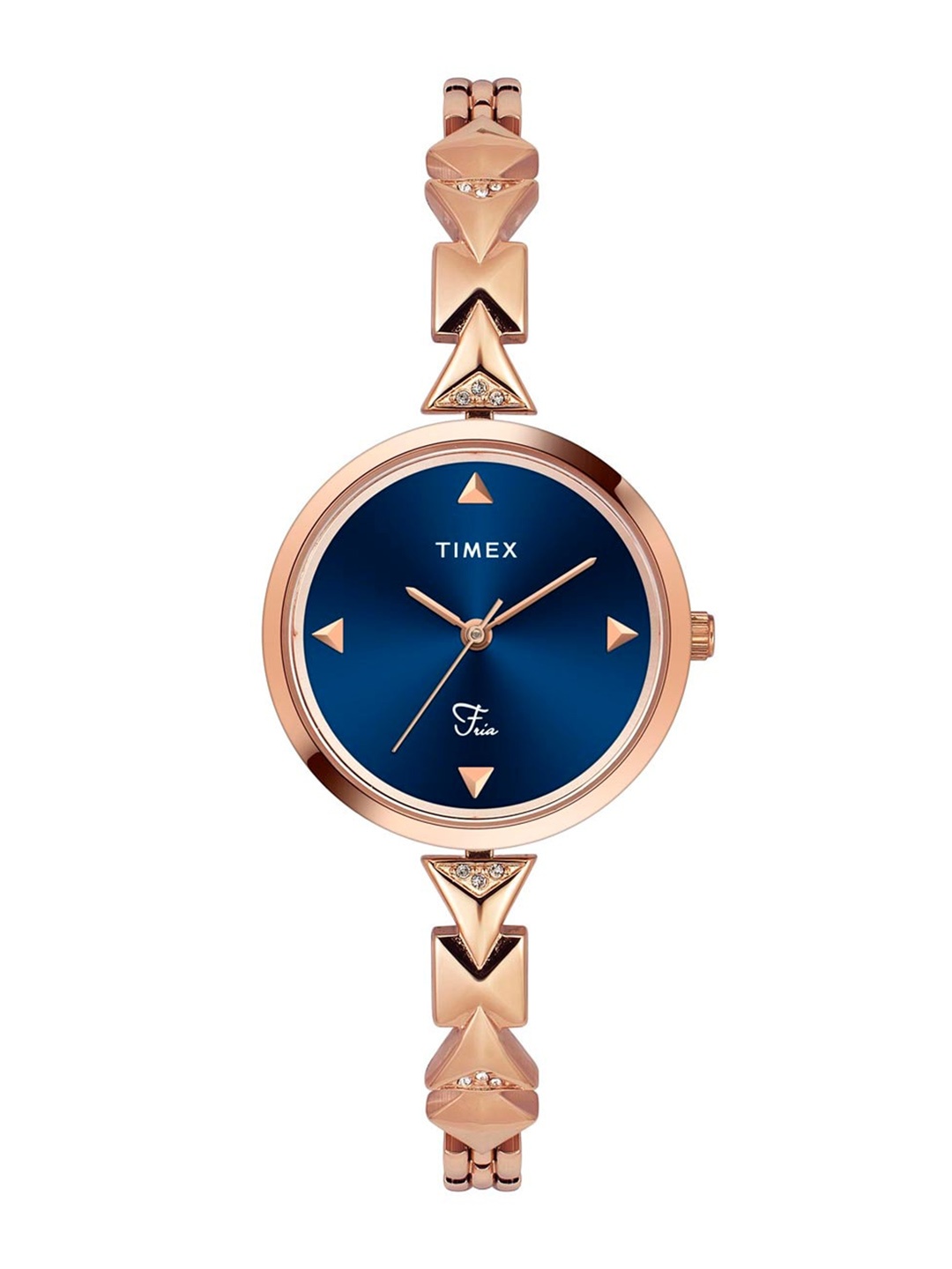 

Timex Women Brass Dial & Bracelet Style Straps Analogue Watch TWEL18305, Blue
