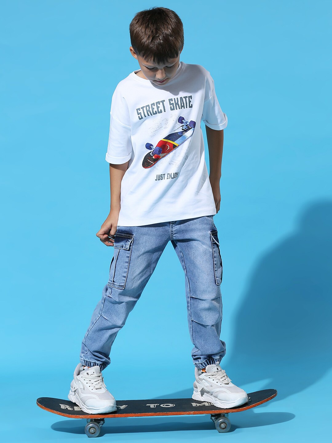 My Milestones Boys Graphic Printed Drop Shoulder Sleeves Oversized Cotton T-shirt, White
My Milestones Boys Graphic Printed Drop Shoulder Sleeves Oversized Cotton T-shirt, White