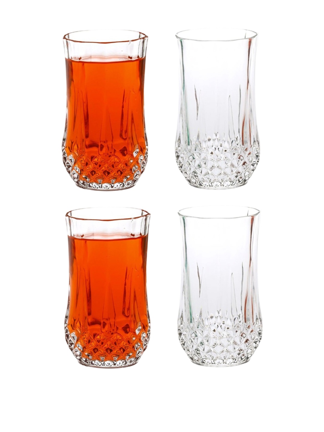 1ST TIME Transparent 4Pcs Textured Glass Dishwasher Safe Water Glasses 350ml Each
1ST TIME Transparent 4Pcs Textured Glass Dishwasher Safe Water Glasses 350ml Each