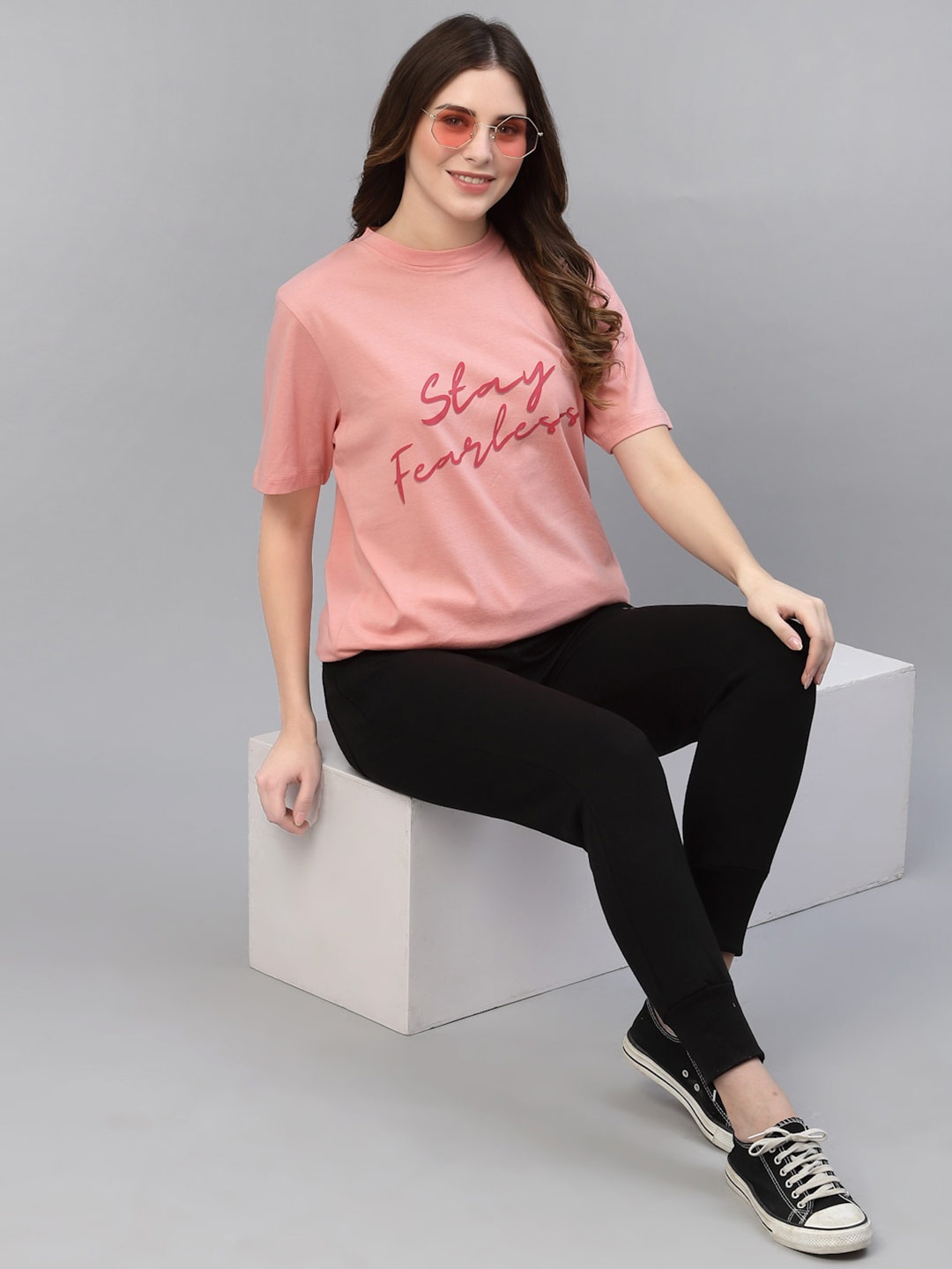 HOUSE OF KKARMA Typography Printed Round Neck Cotton Relaxed Fit Longline T-shirt, Peach
HOUSE OF KKARMA Typography Printed Round Neck Cotton Relaxed Fit Longline T-shirt, Peach