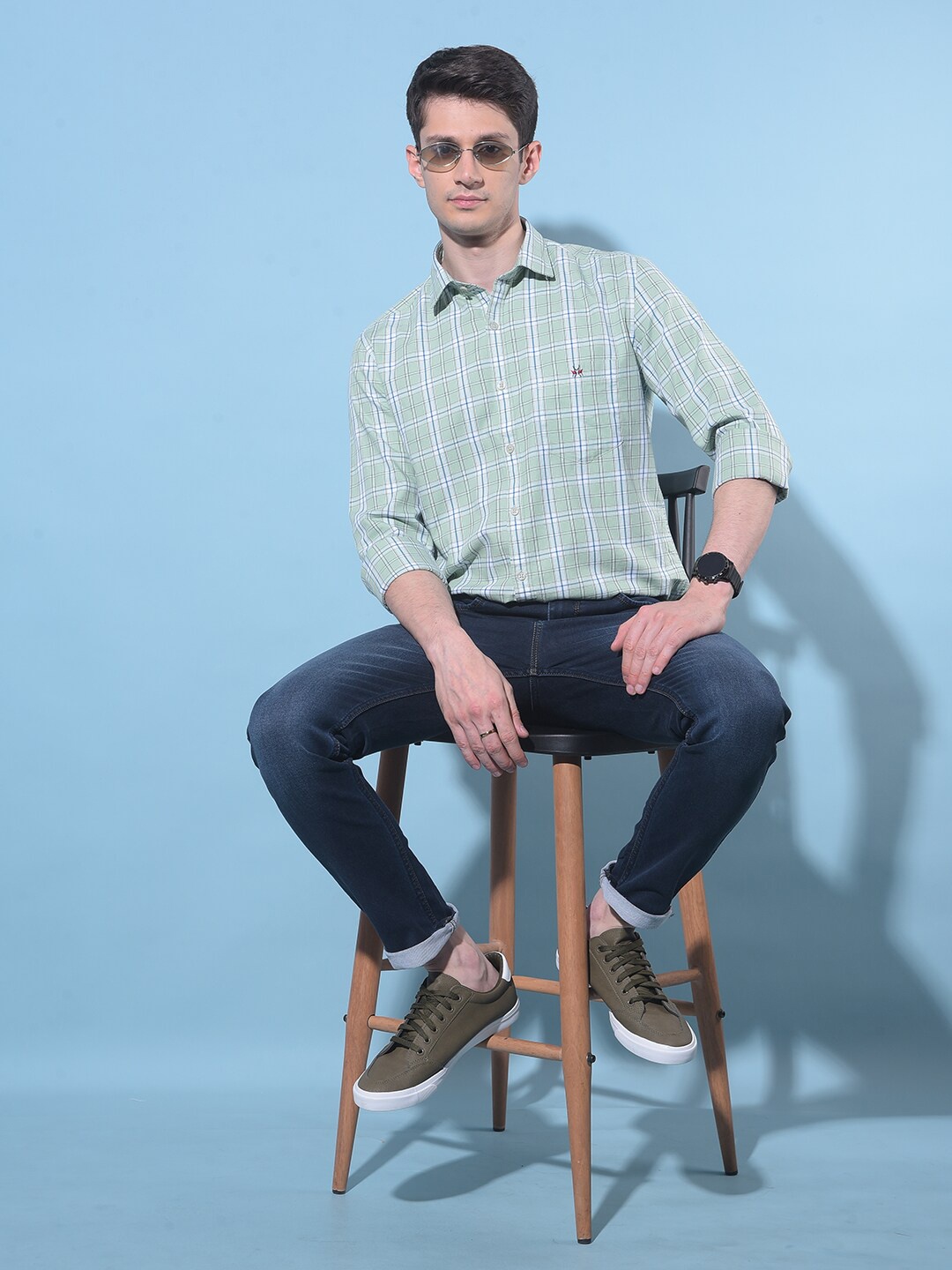 Crimsoune Club Classic Checked Spread Collar Long Sleeves Slim Fit Cotton Casual Shirt, Green
Crimsoune Club Classic Checked Spread Collar Long Sleeves Slim Fit Cotton Casual Shirt, Green
