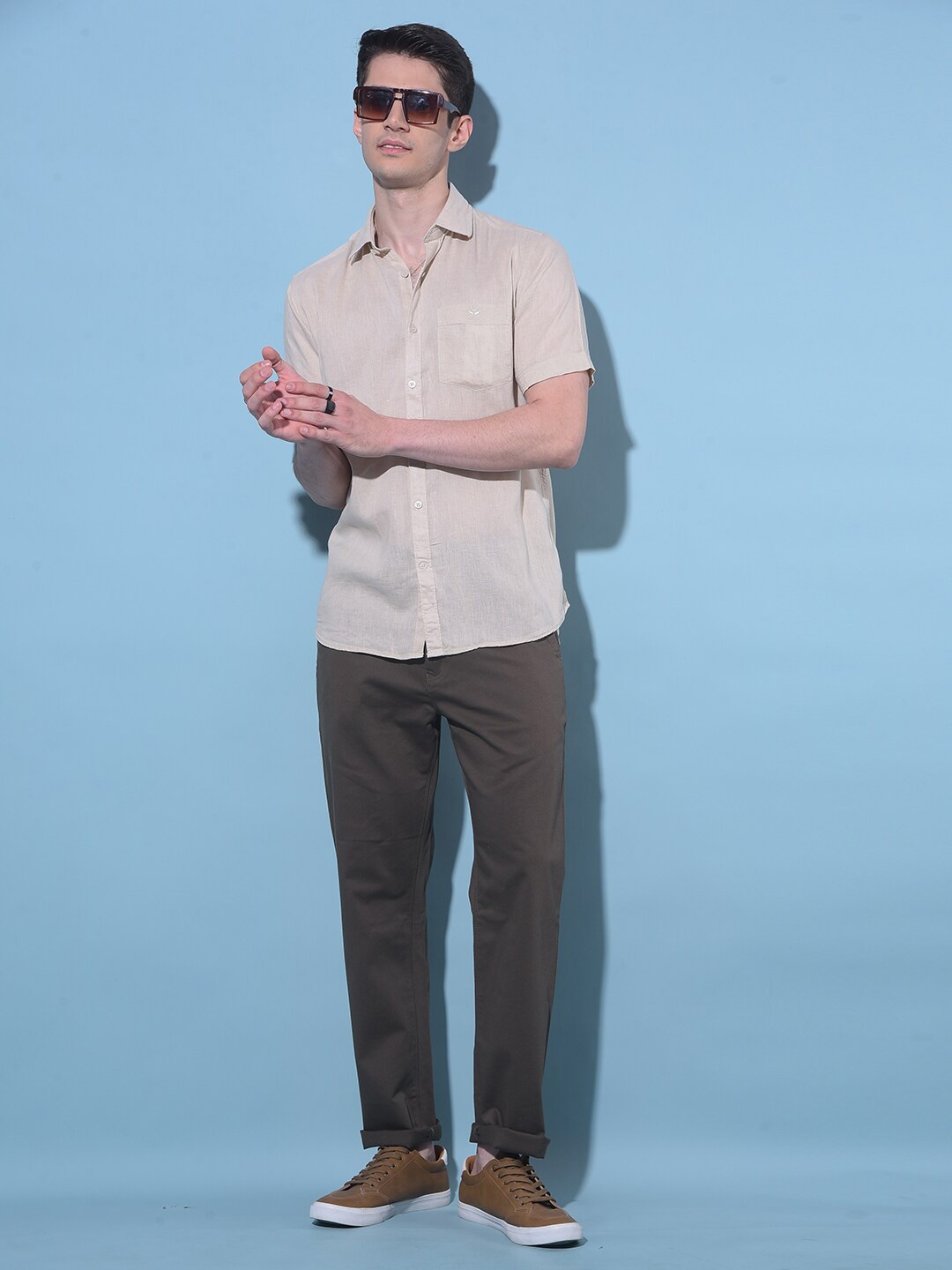 Crimsoune Club Classic Spread Collar Short Sleeves Slim Fit Cotton Casual Shirt, Beige
Crimsoune Club Classic Spread Collar Short Sleeves Slim Fit Cotton Casual Shirt, Beige