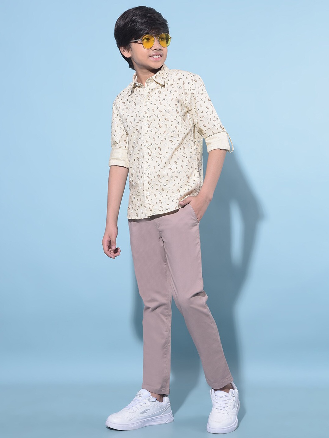 Crimsoune Club Boys Classic Slim Fit Conversational Printed Pure Cotton Shirt, Beige
Crimsoune Club Boys Classic Slim Fit Conversational Printed Pure Cotton Shirt, Beige