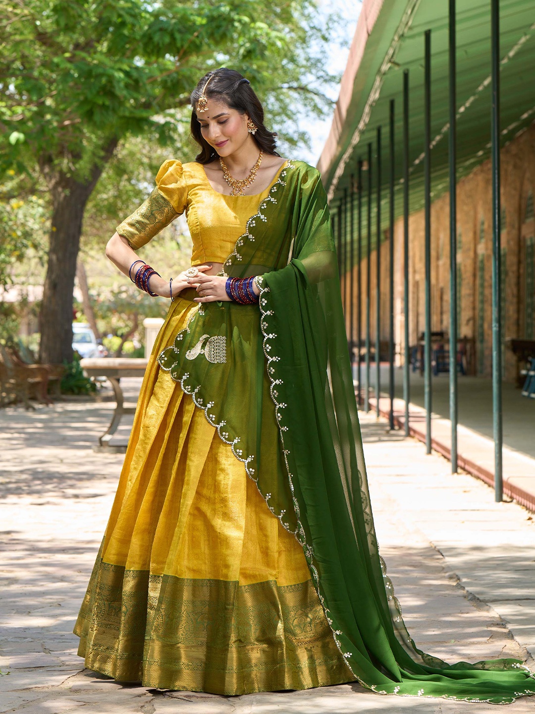 LOOKNBOOK ART Woven Design Silk Semi Stitched Lehenga & Unstitched Blouse With Dupatta, Yellow
LOOKNBOOK ART Woven Design Silk Semi Stitched Lehenga & Unstitched Blouse With Dupatta, Yellow