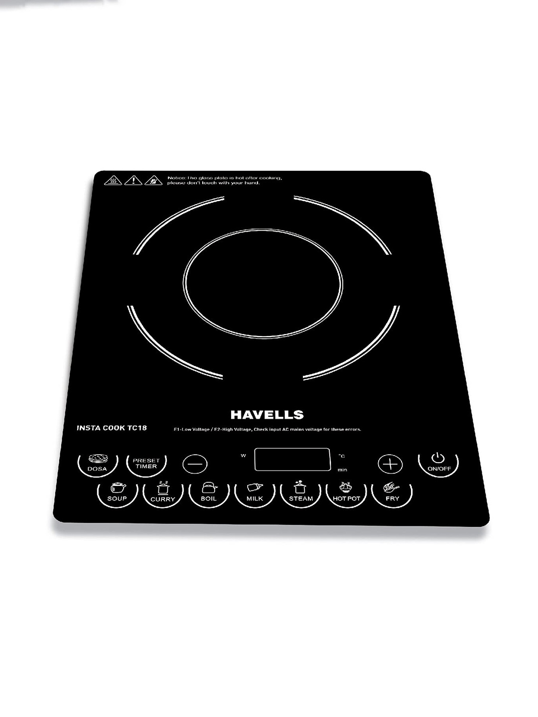 Havells Insta Cook TC18 1800 W Power Saving Auto Pan Detection Induction Cooktop, Black
Havells Insta Cook TC18 1800 W Power Saving Auto Pan Detection Induction Cooktop, Black