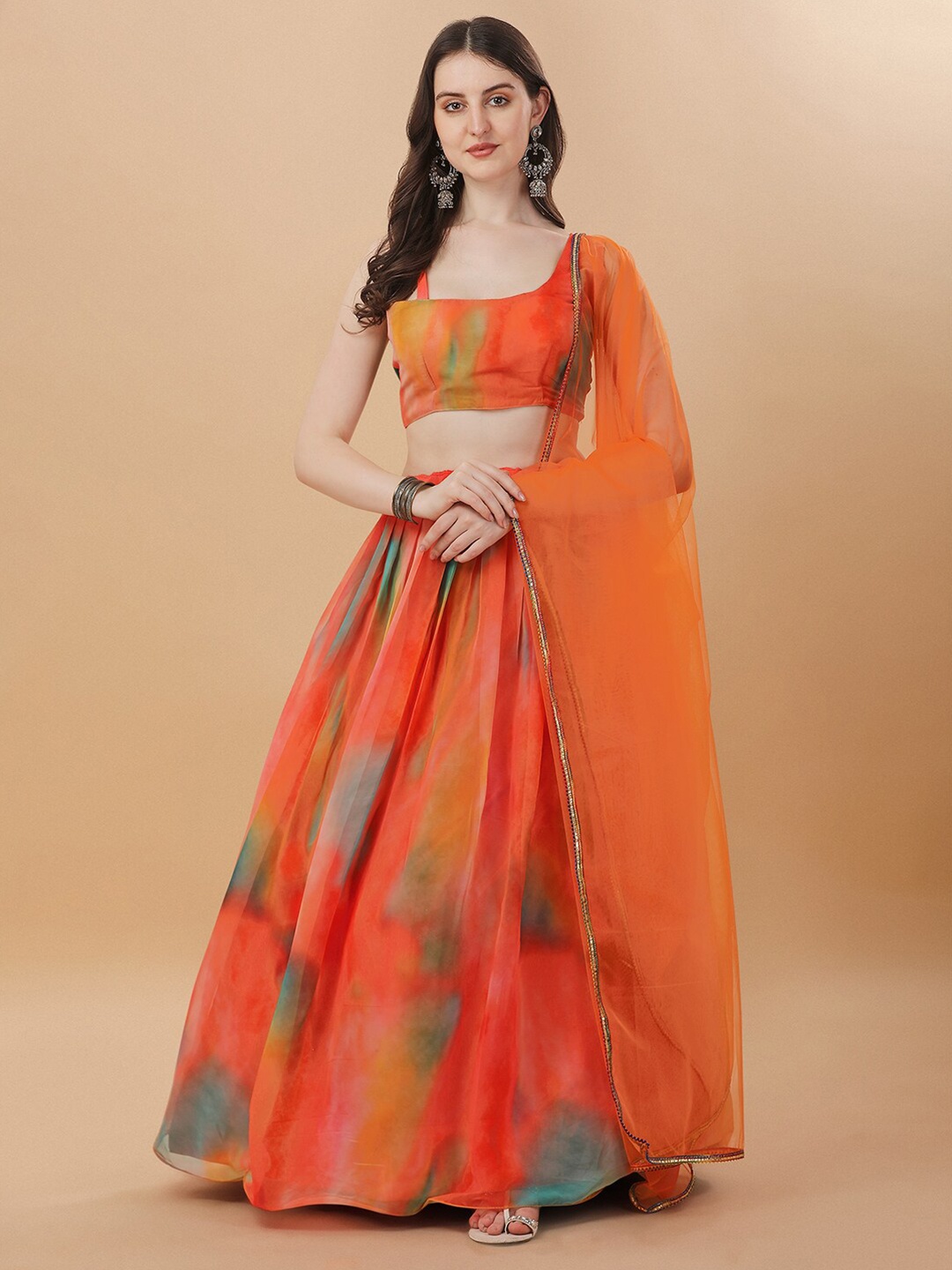 Amrutam Fab Printed Gotta Patti Semi-Stitched Lehenga & Unstitched Blouse With Dupatta, Orange
Amrutam Fab Printed Gotta Patti Semi-Stitched Lehenga & Unstitched Blouse With Dupatta, Orange