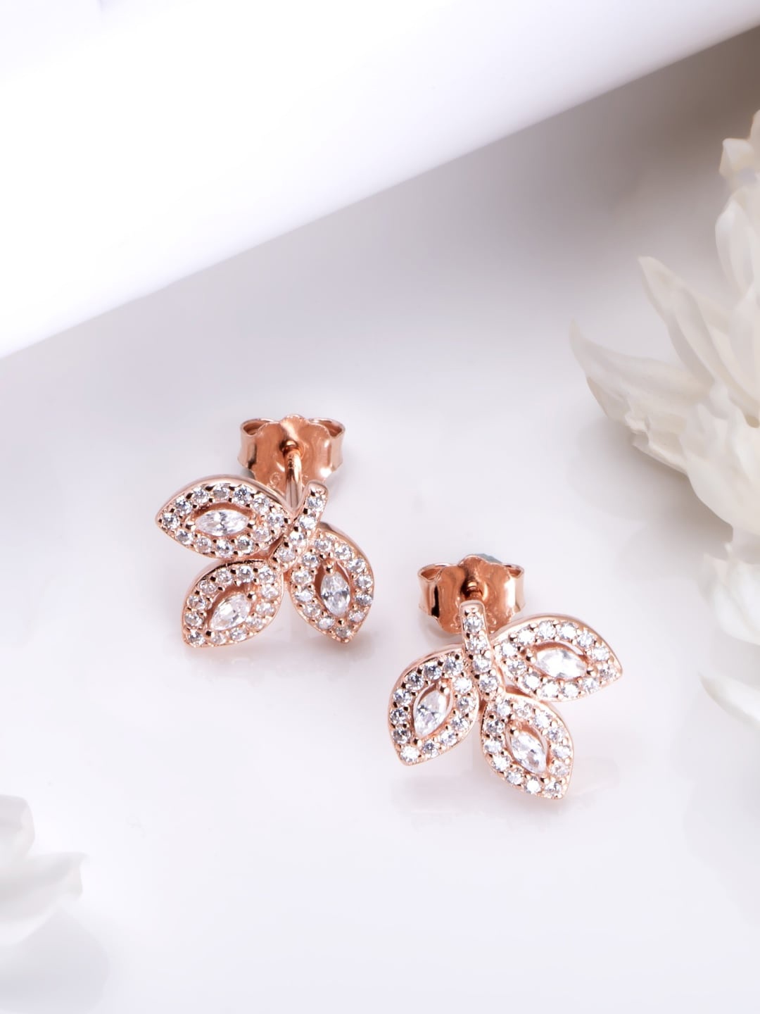 Zavya 925 Pure Sterling Silver Rose Gold-Plated Cubic Zirconia Studded Studs Earrings
Zavya 925 Pure Sterling Silver Rose Gold-Plated Cubic Zirconia Studded Studs Earrings